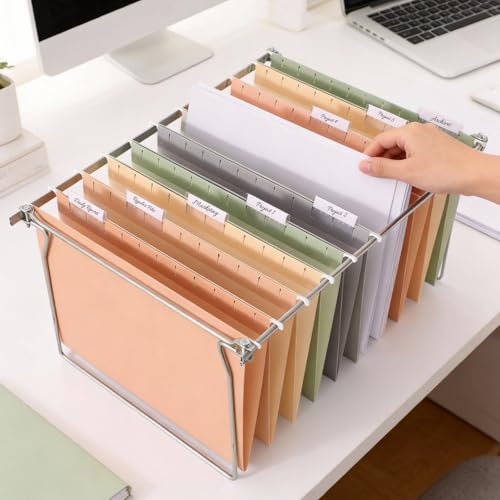 luxury SUNEE 25 Count Hanging File Folders, Pastel Colors, Hanging File Kit