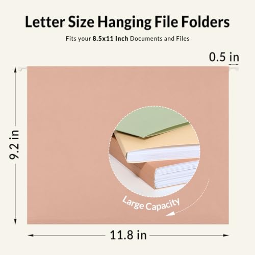 luxury SUNEE 25 Count Hanging File Folders, Pastel Colors, Hanging File Kit