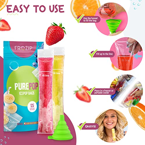 Modern Frozip 125 Disposable Ice Popsicle Mold Bags| BPA Free Freezer for Daily Use