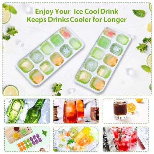 Modern Ice Cube Tray with Lids - 4 Pack for Daily Use